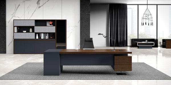 ?，斒宿k公家具|君悅系列現(xiàn)代大班臺(tái)文件柜組合實(shí)物展示視頻